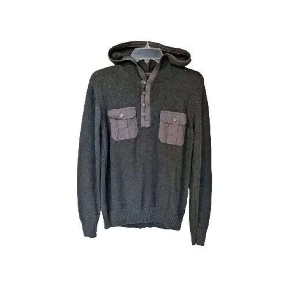 XRay cool skater Hooded Gray Retro Sweater Sweatshirt Hoodie Medium Vintage Look